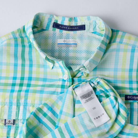 Columbia PFG Super Bahama Vtg Fishing Shirt Mens XL Long Sleeve Plaid UPF - Picture 6 of 11